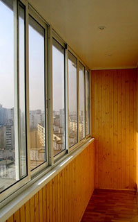 Алюминиевая раздвижная балконная рама